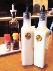 DRESSINGS. Goma and wasabi.