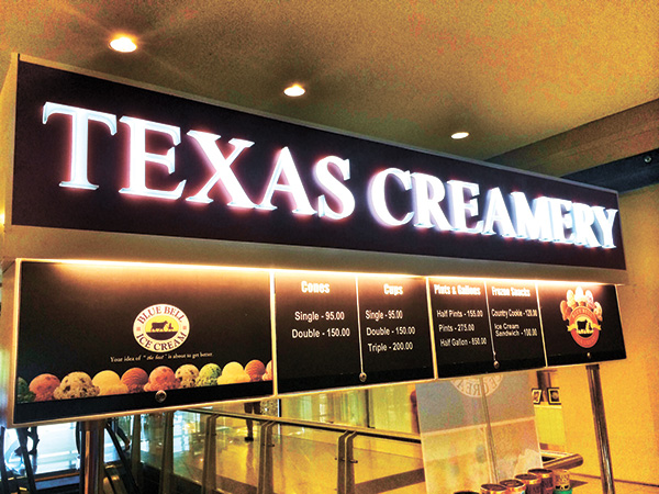 The Texas Creamery scooping station in SM City Cebu Northwing