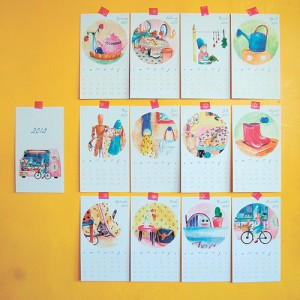 2015 PERSONALIZED. Handmade calendars with illustrations.