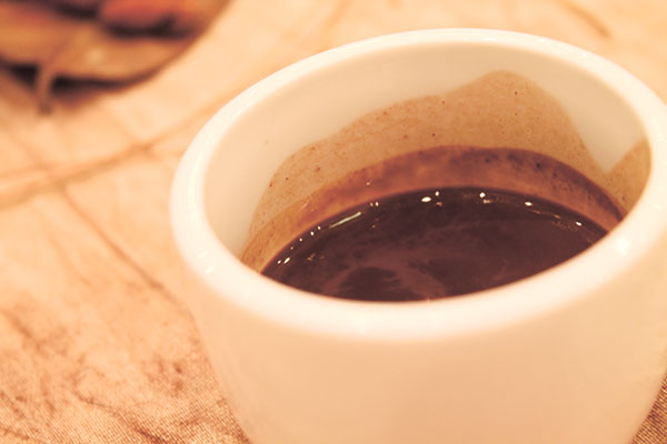 A hot cup of cocoa, the Filipino chocolate drink.