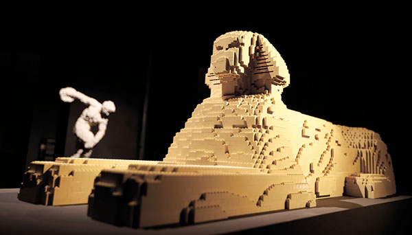 Sawaya’s exhibition “The Art of the Brick” features sculptures entirely made from lego bricks. (AP PHOTO)